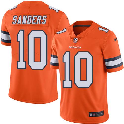 Nike Broncos #10 Emmanuel Sanders Orange Youth Stitched NFL Limited Rush Jersey