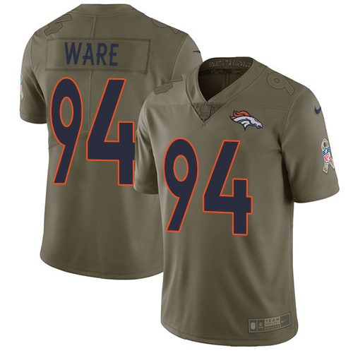 Nike Broncos #94 DeMarcus Ware Olive Youth Stitched NFL Limited 2017 Salute to Service Jersey