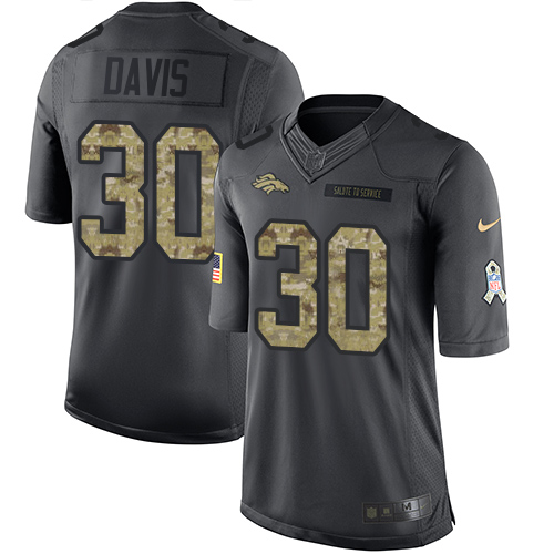 Nike Broncos #30 Terrell Davis Black Youth Stitched NFL Limited 2016 Salute to Service Jersey Nike Broncos #30 Terrell Davis Black Youth Stitched NFL Limited 2016 Salute to Service Jersey