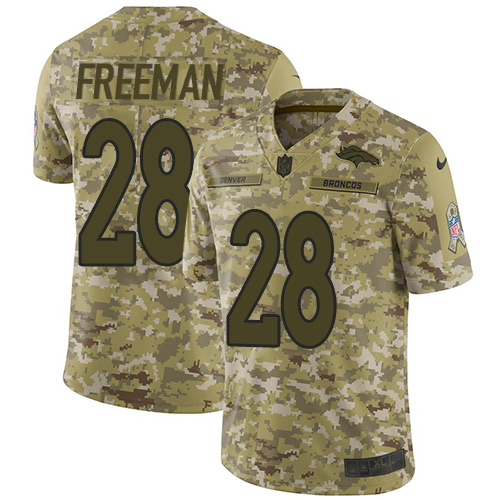 Nike Broncos #28 Royce Freeman Camo Youth Stitched NFL Limited 2018 Salute to Service Jersey
