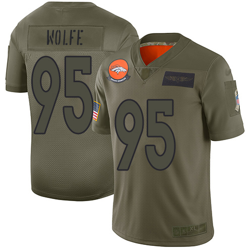 Nike Broncos #95 Derek Wolfe Camo Youth Stitched NFL Limited 2019 Salute to Service Jersey