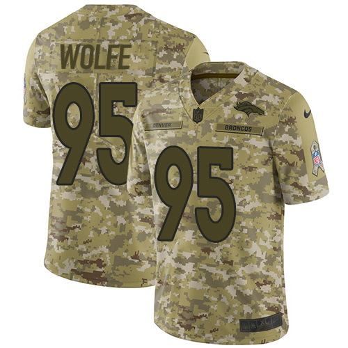 Nike Broncos #95 Derek Wolfe Camo Youth Stitched NFL Limited 2018 Salute to Service Jersey