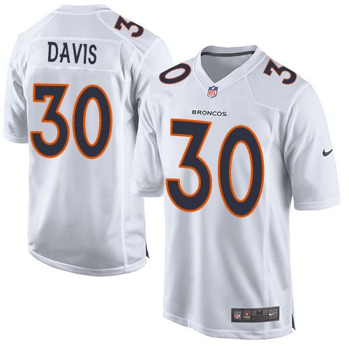 Nike Broncos #30 Terrell Davis White Youth Stitched NFL Game Event Jersey