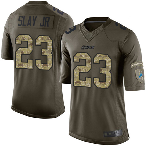 Nike Lions #23 Darius Slay Jr Green Youth Stitched NFL Limited 2015 Salute to Service Jersey