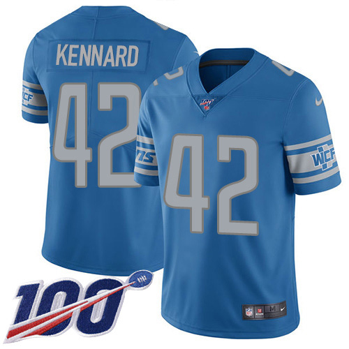 Nike Lions #42 Devon Kennard Light Blue Team Color Youth Stitched NFL 100th Season Vapor Untouchable Limited Jersey