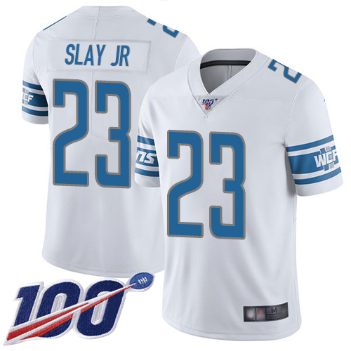 Nike Lions #23 Darius Slay Jr White Youth Stitched NFL 100th Season Vapor Limited Jersey