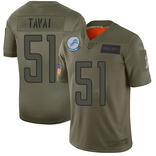 Nike Lions #51 Jahlani Tavai Camo Youth Stitched NFL Limited 2019 Salute to Service Jersey