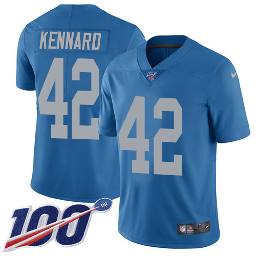 Nike Lions #42 Devon Kennard Blue Throwback Youth Stitched NFL 100th Season Vapor Untouchable Limited Jersey
