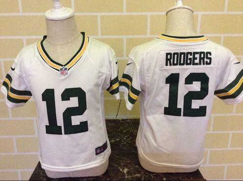 Toddler Nike Packers #12 Aaron Rodgers White Stitched NFL Elite Jersey Toddler Nike Packers #12 Aaron Rodgers White Stitched NFL Elite Jersey