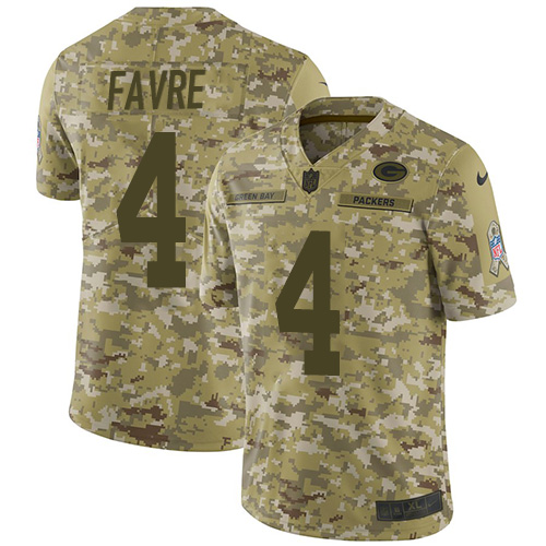 Nike Packers #4 Brett Favre Camo Youth Stitched NFL Limited 2018 Salute to Service Jersey Nike Packers #4 Brett Favre Camo Youth Stitched NFL Limited 2018 Salute to Service Jersey