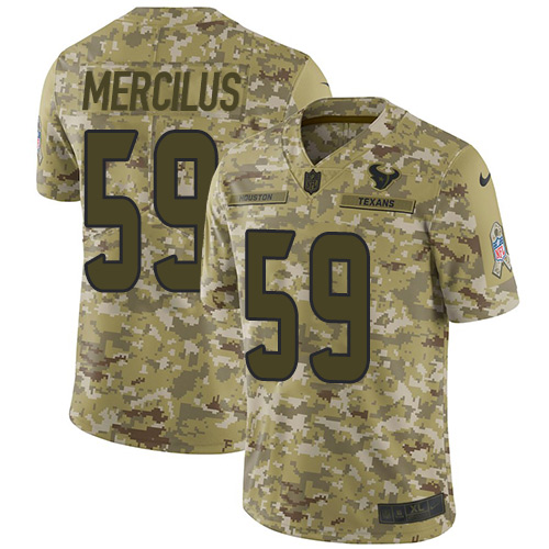 Nike Texans #59 Whitney Mercilus Camo Youth Stitched NFL Limited 2018 Salute to Service Jersey