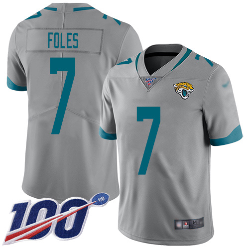Nike Jaguars #7 Nick Foles Silver Youth Stitched NFL Limited Inverted Legend 100th Season Jersey