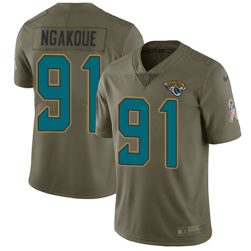 Nike Jaguars #91 Yannick Ngakoue Olive Youth Stitched NFL Limited 2017 Salute to Service Jersey