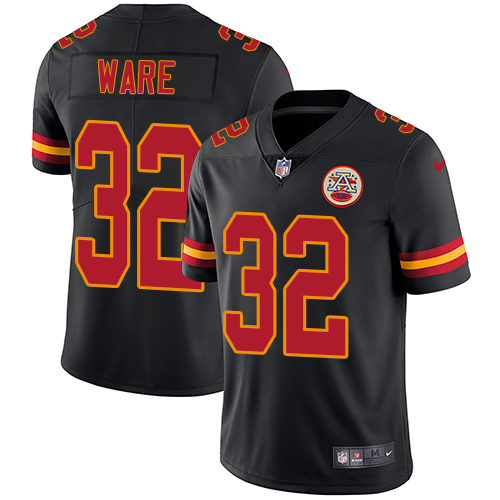 Nike Chiefs #32 Spencer Ware Black Youth Stitched NFL Limited Rush Jersey Nike Chiefs #32 Spencer Ware Black Youth Stitched NFL Limited Rush Jersey