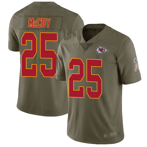 Nike Chiefs #25 LeSean McCoy Olive Youth Stitched NFL Limited 2017 Salute to Service Jersey