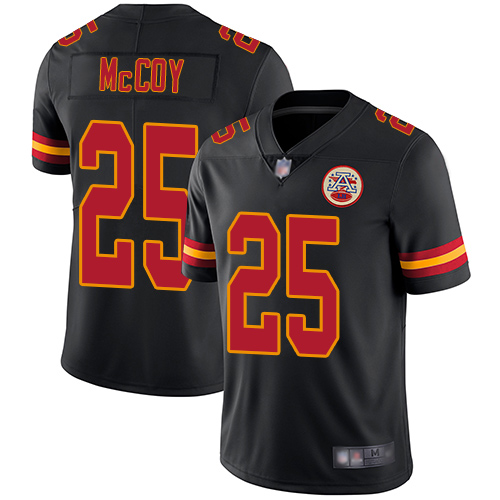 Nike Chiefs #25 LeSean McCoy Black Youth Stitched NFL Limited Rush Jersey