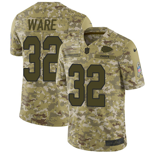 Nike Chiefs #32 Spencer Ware Camo Youth Stitched NFL Limited 2018 Salute to Service Jersey