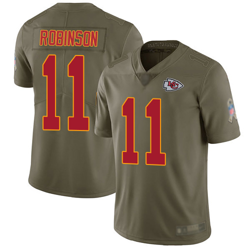 Nike Chiefs #11 Demarcus Robinson Olive Youth Stitched NFL Limited 2017 Salute to Service Jersey