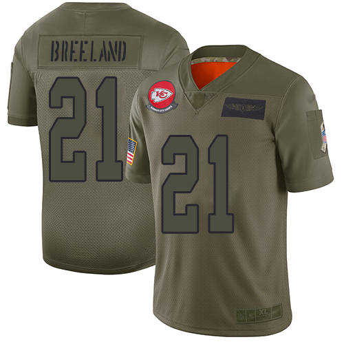 Nike Chiefs #21 Bashaud Breeland Camo Youth Stitched NFL Limited 2019 Salute to Service Jersey