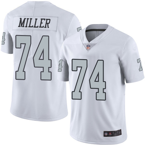 Nike Raiders #74 Kolton Miller White Youth Stitched NFL Limited Rush Jersey