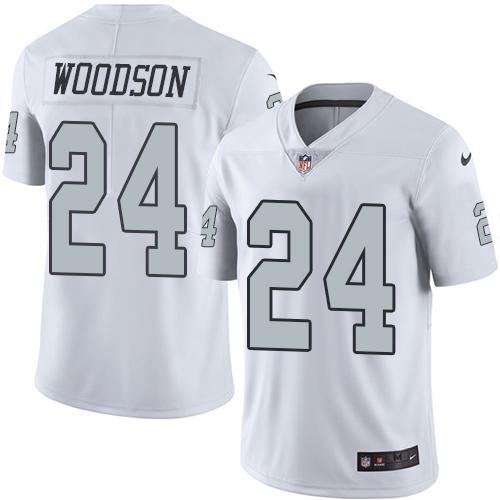 Nike Raiders #24 Charles Woodson White Youth Stitched NFL Limited Rush Jersey Nike Raiders #24 Charles Woodson White Youth Stitched NFL Limited Rush Jersey