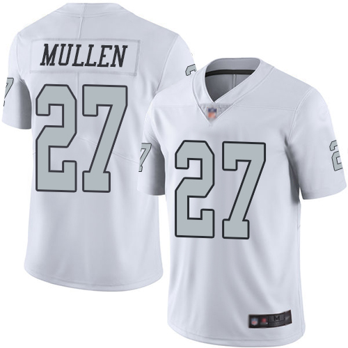 Nike Raiders #27 Trayvon Mullen White Youth Stitched NFL Limited Rush Jersey