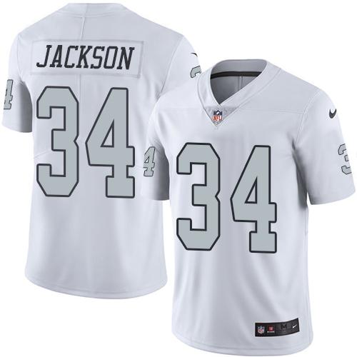 Nike Raiders #34 Bo Jackson White Youth Stitched NFL Limited Rush Jersey Nike Raiders #34 Bo Jackson White Youth Stitched NFL Limited Rush Jersey