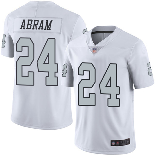 Nike Raiders #24 Johnathan Abram White Youth Stitched NFL Limited Rush Jersey Nike Raiders #24 Johnathan Abram White Youth Stitched NFL Limited Rush Jersey