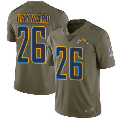 Nike Chargers #26 Casey Hayward Olive Youth Stitched NFL Limited 2017 Salute to Service Jersey Nike Chargers #26 Casey Hayward Olive Youth Stitched NFL Limited 2017 Salute to Service Jersey
