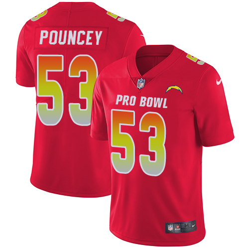 Nike Chargers #53 Mike Pouncey Red Youth Stitched NFL Limited AFC 2019 Pro Bowl Jersey Nike Chargers #53 Mike Pouncey Red Youth Stitched NFL Limited AFC 2019 Pro Bowl Jersey