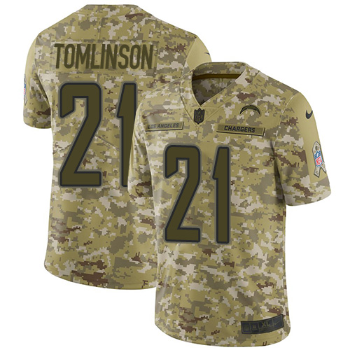 Nike Chargers #21 LaDainian Tomlinson Camo Youth Stitched NFL Limited 2018 Salute to Service Jersey Nike Chargers #21 LaDainian Tomlinson Camo Youth Stitched NFL Limited 2018 Salute to Service Jersey