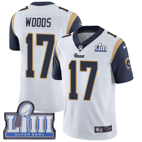Nike Rams #17 Robert Woods White Super Bowl LIII Bound Youth Stitched NFL Vapor Untouchable Limited Jersey