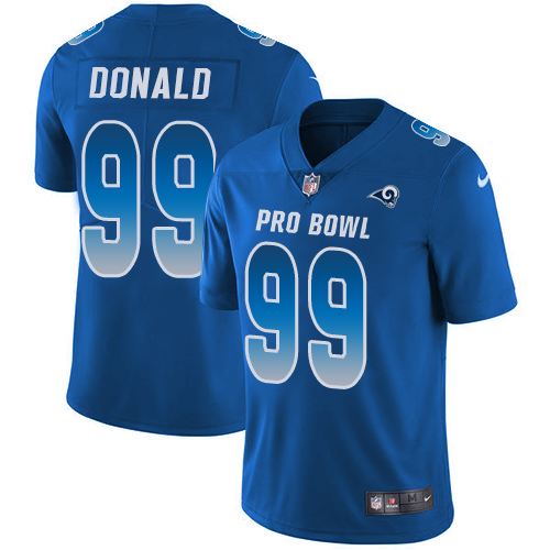 Nike Rams #99 Aaron Donald Royal Youth Stitched NFL Limited NFC 2018 Pro Bowl Jersey