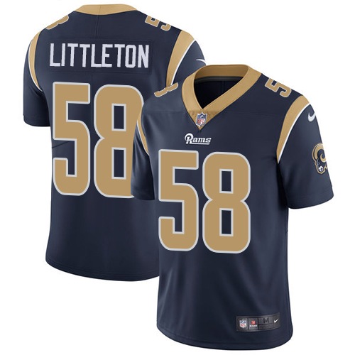 Nike Rams #58 Cory Littleton Navy Blue Team Color Youth Stitched NFL Vapor Untouchable Limited Jersey