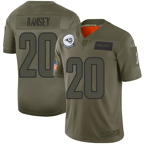Nike Rams #20 Jalen Ramsey Camo Youth Stitched NFL Limited 2019 Salute to Service Jersey