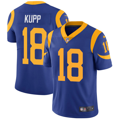 Nike Rams #18 Cooper Kupp Royal Blue Alternate Youth Stitched NFL Vapor Untouchable Limited Jersey