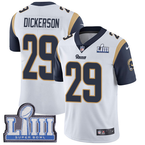 Nike Rams #29 Eric Dickerson White Super Bowl LIII Bound Youth Stitched NFL Vapor Untouchable Limited Jersey