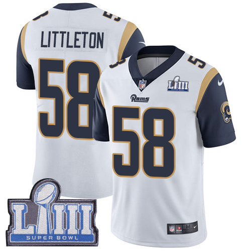 Nike Rams #58 Cory Littleton White Super Bowl LIII Bound Youth Stitched NFL Vapor Untouchable Limited Jersey