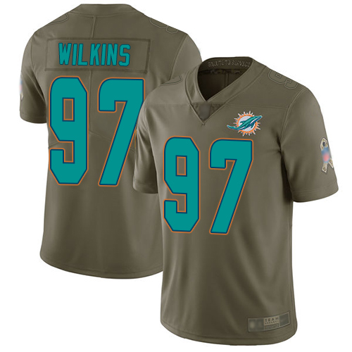 Nike Dolphins #97 Christian Wilkins Olive Youth Stitched NFL Limited 2017 Salute to Service Jersey