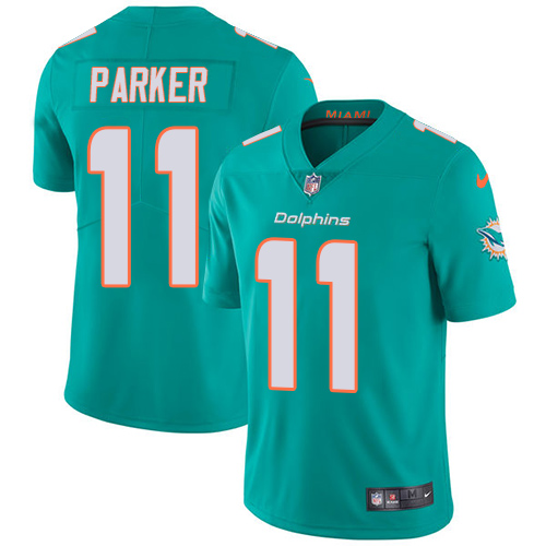 Nike Dolphins #11 DeVante Parker Aqua Green Team Color Youth Stitched NFL Vapor Untouchable Limited Jersey