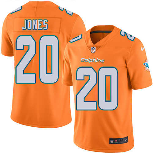 Nike Dolphins #20 Reshad Jones Orange Youth Stitched NFL Limited Rush Jersey