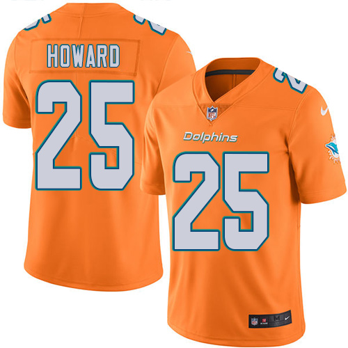 Nike Dolphins #25 Xavien Howard Orange Youth Stitched NFL Limited Rush Jersey