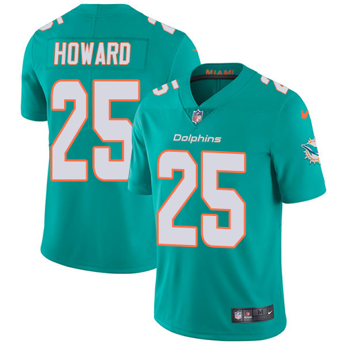 Nike Dolphins #25 Xavien Howard Aqua Green Team Color Youth Stitched NFL Vapor Untouchable Limited Jersey