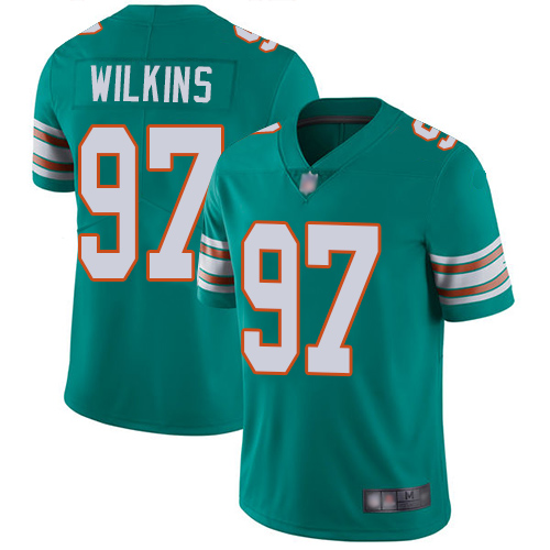 Nike Dolphins #97 Christian Wilkins Aqua Green Alternate Youth Stitched NFL Vapor Untouchable Limited Jersey