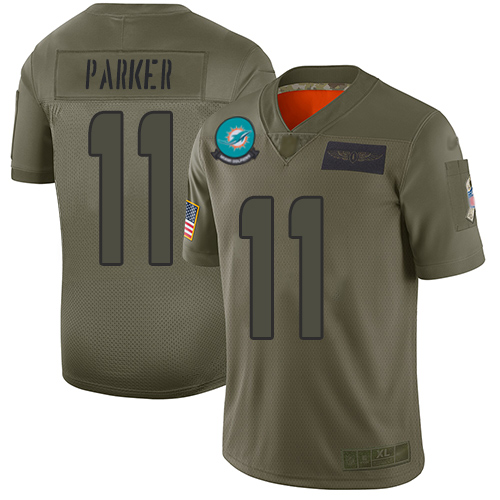 Nike Dolphins #11 DeVante Parker Camo Youth Stitched NFL Limited 2019 Salute to Service Jersey