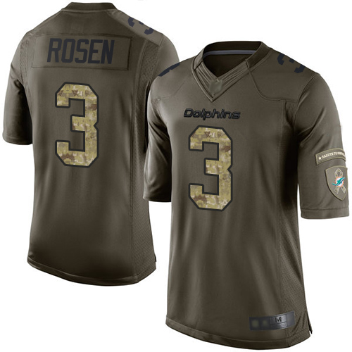 Nike Dolphins #3 Josh Rosen Green Youth Stitched NFL Limited 2015 Salute to Service Jersey