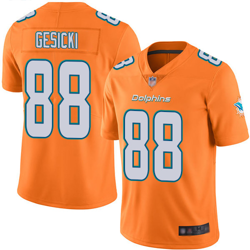 Nike Dolphins #88 Mike Gesicki Orange Youth Stitched NFL Limited Rush Jersey