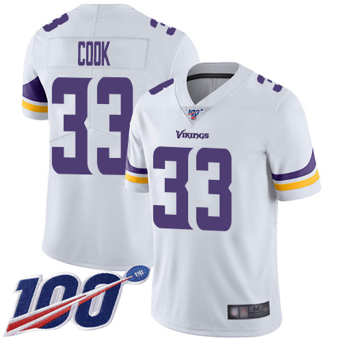 Nike Vikings #33 Dalvin Cook White Youth Stitched NFL 100th Season Vapor Limited Jersey
