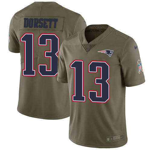 Nike Patriots #13 Phillip Dorsett Olive Youth Stitched NFL Limited 2017 Salute to Service Jersey Nike Patriots #13 Phillip Dorsett Olive Youth Stitched NFL Limited 2017 Salute to Service Jersey