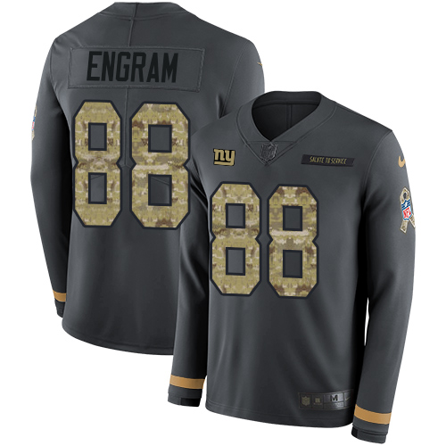 Nike Giants #88 Evan Engram Anthracite Salute to Service Youth Stitched NFL Limited Therma Long Sleeve Jersey